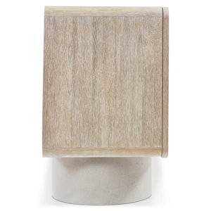 Bernhardt Bernhardt Antibes Buffet With Rustic Oak & Concrete Pedestal Bases — Sculptural Storage, Adjustable Shelves 350134