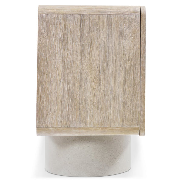 Bernhardt Bernhardt Antibes Buffet With Rustic Oak & Concrete Pedestal Bases — Sculptural Storage, Adjustable Shelves 350134