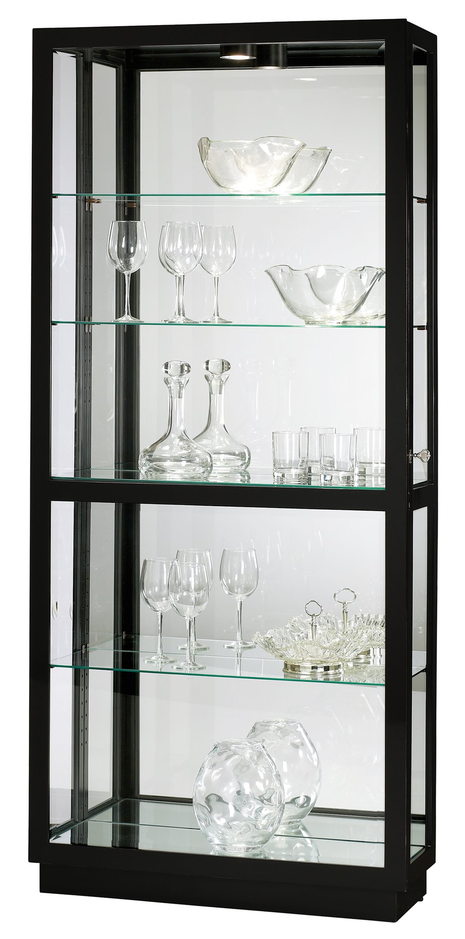 Hekman Furniture 680572 Jayden Iii Curio Cabinet - Elegant Glass Display, Adjustable Shelves & Led Lighting Showcase Gloss Black Jayden Iii Curio Cabinet 680572