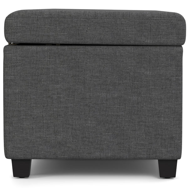 English Elm Avalon Extra Large Storage Ottoman Bench - Slate Grey Upholstered Seat With Hidden Compartment B136P158658