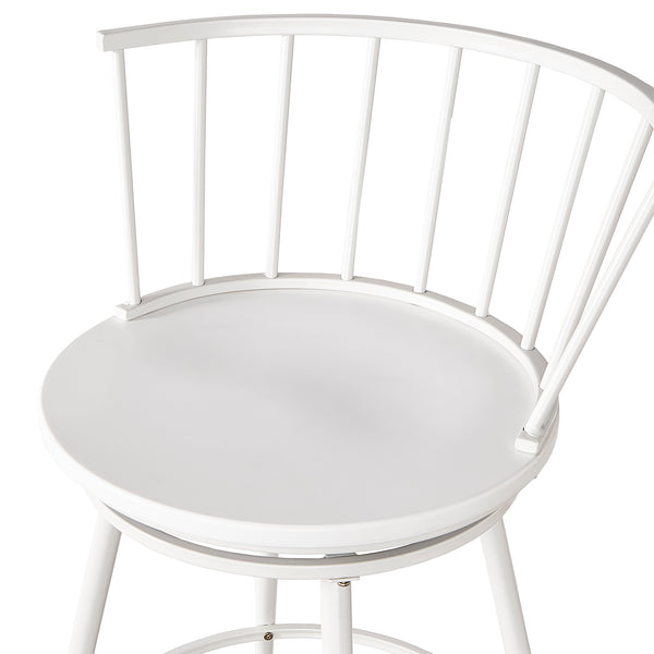 Homelegance By Top-Line Maverick Windsor Swivel Counter Stools with Low Back (Set of 2) White Engineered Wood