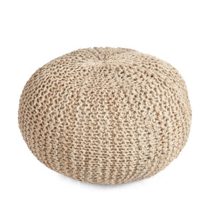 English Elm Christopher Knight Home® - HANDMADE JUTE POUF Natural Cable Knit Boho Accent Seat & Footrest – Versatile Handmade Décor Cushion 72308.00