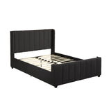 Christopher Knight Home® - Noble House - Antoinette Fully-Upholstered Bed Frame - Queen-Size - Traditional - Black