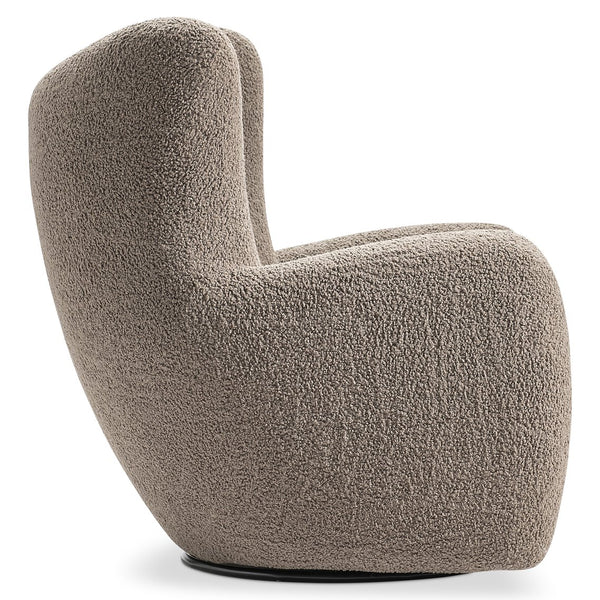Bernhardt Bernhardt Silvi Sculpted Fabric Swivel Lounge Chair with Deep Curved Seating B802SGO
