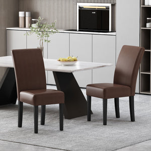 English Elm Dining Chair Set of 2 Upholstered Rubberwood Legs Minimalist Contemporary Seating 60162.00PUDBRN