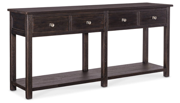 Hooker Furniture Driftwood Rustic Sideboard Buffet With Self-Closing Drawers, Removable Silverware Tray, Oak Finish Blacks 6820-75900B-99