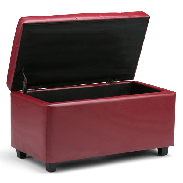 English Elm Cosmopolitan Red Storage Ottoman - Stylish Faux Leather, Child-Safe, Multi-Functional Seating & Storage B136P159773