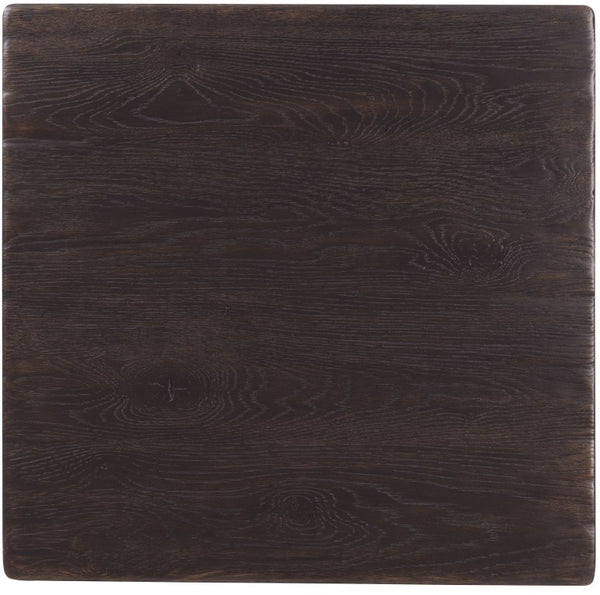 Hooker Furniture Driftwood Rustic End Table With Buckboard Finish, Oak Pedestal Accent Table With Distressed Charm Blacks 6820-80113-99