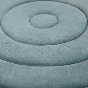 English Elm Vivienne Velvet Round Pouf Ottoman — Turquoise Handcrafted Footstool, Supportive Polystyrene Fill Blue B136P159343