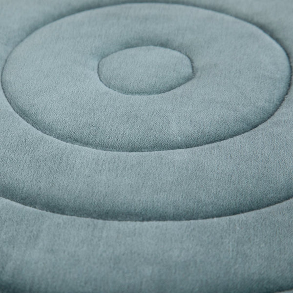 English Elm Vivienne Velvet Round Pouf Ottoman — Turquoise Handcrafted Footstool, Supportive Polystyrene Fill Blue B136P159343