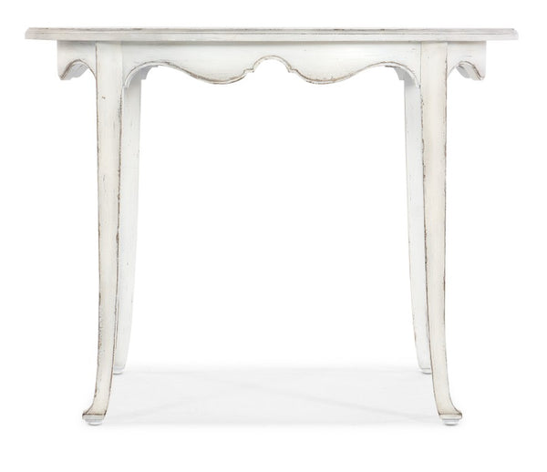 Hooker Furniture Charleston Round Breakfast Table In Magnolia White With Vintage Scalloped Apron & Cabriole Legs, Seats 4 6750-75211-05