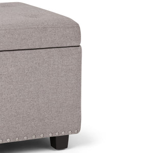 English Elm Hamilton Storage Ottoman In Cloud Grey - Stylish, Versatile Furniture With Safe Storage & Seating Options B136P158172