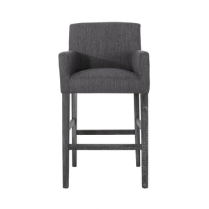 English Elm Upholstered Counter Stools Set of Two with Armrests Rubberwood Base Kitchen Island 71253.00CHAR-2