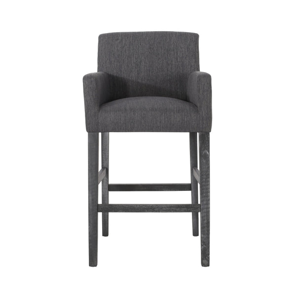 English Elm Upholstered Counter Stools Set of Two with Armrests Rubberwood Base Kitchen Island 71253.00CHAR