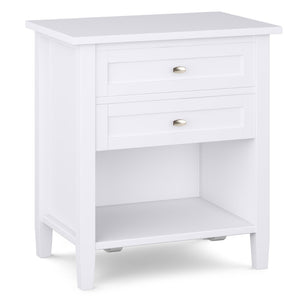 English Elm Warm Transitional Solid Wood 24" Nightstand In Clean White - Timeless Design & Practical Storage B136P159741-GIGA