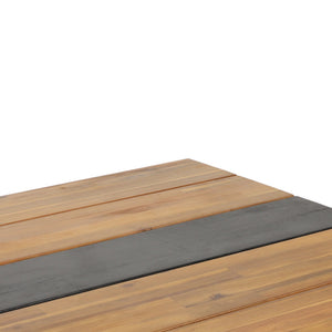 English Elm Lindsey Acacia Wood and Steel Dining Table Seats Six with Slatted Industrial Design 71985.00