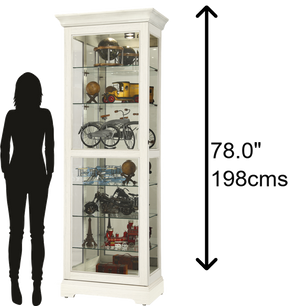 Hekman Furniture 680636 Howard Miller Martindale V Curio Cabinet - Elegant Glass Display With Adjustable Shelves & Lighting Aged Linen Martindale V Curio Cabinet 680636