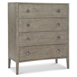 Bernhardt Bernhardt Albion Tall Drawer Chest In Rustic Brushed White Oak With Soft-Close Drawers & Pewter Pulls 311117