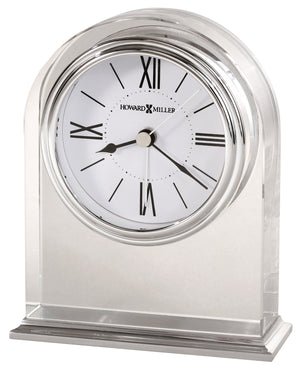 Hekman Furniture 645757 Optica Table Clock - Elegant Quartz Timepiece In Crystal & Polished Aluminum For Home Decor  Optica Tabletop Clock 645757