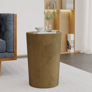 English Elm Christopher Knight Home® - Metal Hammered Iron End Table With Corrugated Texture - Industrial Elegance For Your Living Space 72225.00GLDBRSANT