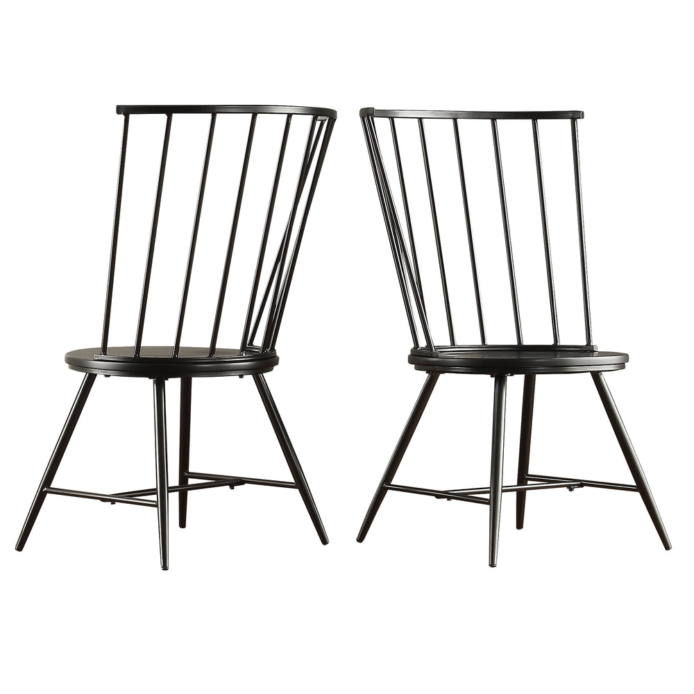 Homelegance By Top-Line Maverick High Back Windsor Classic Dining Chairs (Set of 2) Black Engineered Wood