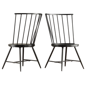 Homelegance By Top-Line Maverick High Back Windsor Classic Dining Chairs (Set of 2) Black Engineered Wood