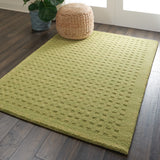 Nourison Perris PERR1 Handmade Woven No Border Indoor Only Contemporary  Rug Green, Green 100% Wool 99446223029