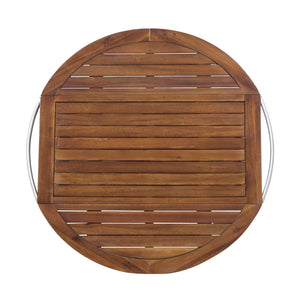 English Elm Christopher Knight Home® - BAR Tillary Outdoor Acacia Wood Drop-Leaf Bar Cart with Wine Rack, Drawers & Aluminum Wheels, Oak 60987.00