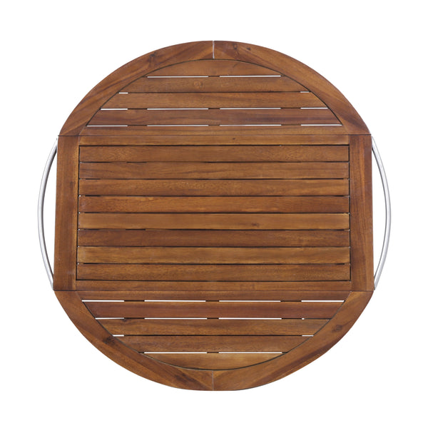 English Elm Christopher Knight Home® - BAR Tillary Outdoor Acacia Wood Drop-Leaf Bar Cart with Wine Rack, Drawers & Aluminum Wheels, Oak 60987.00