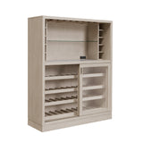 Modern Sliding Door Wine Bar Gray with Light Wood P021777 Pulaski Furniture