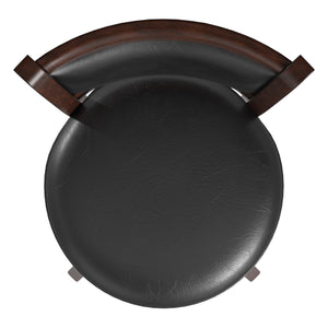 Homelegance By Top-Line Sydney Upholstered Back Swivel 24" Counter Height Stool Black Rubberwood