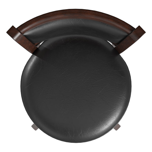 Homelegance By Top-Line Sydney Upholstered Back Swivel 24" Counter Height Stool Black Rubberwood