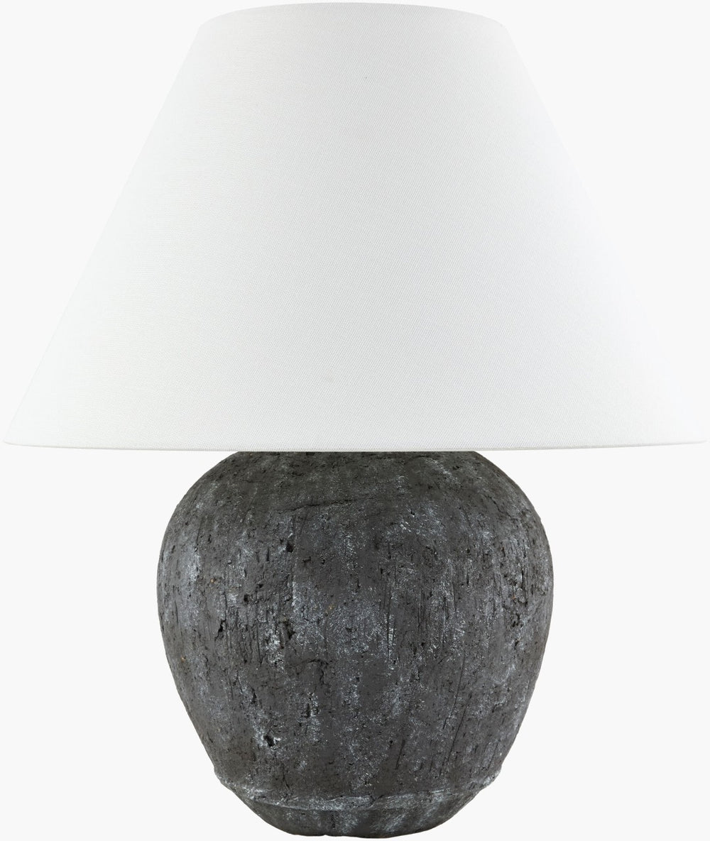 Livabliss Wairaki Arts and Crafts Cement Base Table Lamp with Warm Linen Shade Ambient Glow WKI-001