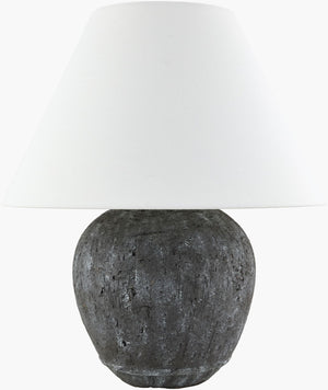Livabliss Wairaki Arts and Crafts Cement Base Table Lamp with Warm Linen Shade Ambient Glow WKI-001