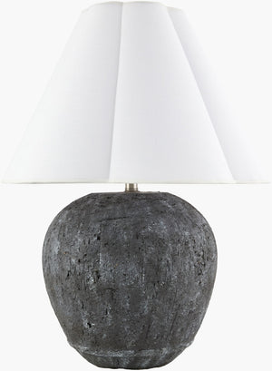 Livabliss Wairaki Cement Base Table Lamp with Linen Shade Arts and Crafts Ambient Living Room Light WKI-002