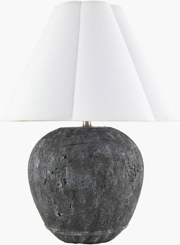 Livabliss Wairaki Cement Base Table Lamp with Linen Shade Arts and Crafts Ambient Living Room Light WKI-002