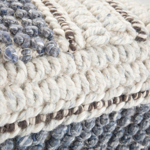 English Elm Grady Square Pouf - Handcrafted Blue & Natural Accent Piece For Stylish Seating & Footrest Use B136P159321
