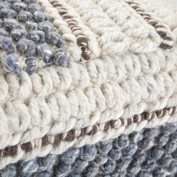 English Elm Grady Square Pouf - Handcrafted Blue & Natural Accent Piece For Stylish Seating & Footrest Use B136P159321