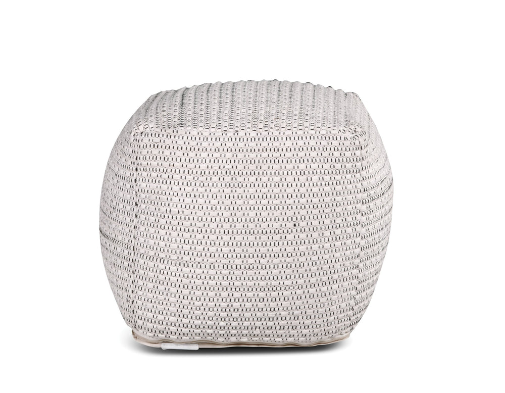 English Elm Steve Silver - Hakim Handwoven Square Woolen Pouf White – 21"x21"x20.75" Cotton Blend Cover, Thermocol Fill, Cozy Accent Seat (Durable, Soft, Decorative) B081P157469