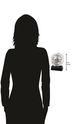 Hekman Furniture 645758 Elegant Crystal Table Clock With Black Base – Contemporary Design For Home & Office Decor  Fusion Tabletop Clock 645758