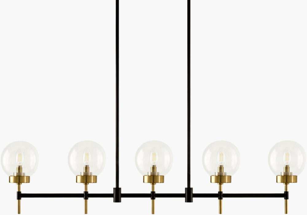 Livabliss Wakre Iron and Glass Chandelier Wide Industrial Fixture for Dining Rooms and Entryways WKR-001