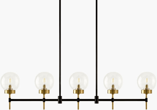 Livabliss Wakre Iron and Glass Chandelier Wide Industrial Fixture for Dining Rooms and Entryways WKR-001
