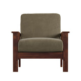 Homelegance By Top-Line Parcell Mission-Style Oak Finish Wood Accent Chair Green Wood