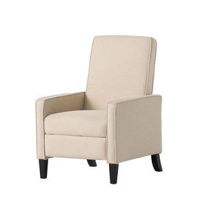 English Elm Christopher Knight Home® - Minimalist Push Back Chair with Thick Cushion and Birch Wood Legs for Stylish, Durable Comfort Beige 57444.00BEI