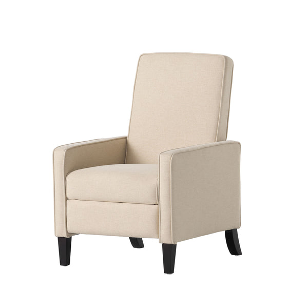 English Elm Christopher Knight Home® - Minimalist Push Back Chair with Thick Cushion and Birch Wood Legs for Stylish, Durable Comfort Beige 57444.00BEI