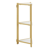 Homelegance By Top-Line Donnell Two-Tone Corner Bookcase Gold Iron