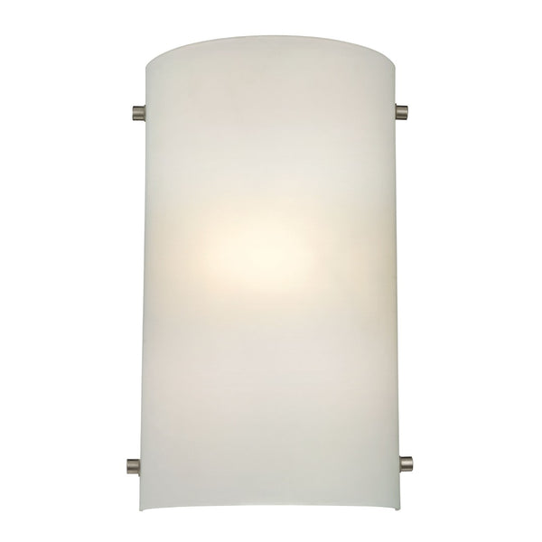 Atlas Arc 12" High 1-Light Sconce - Modern Frosted Glass Design in Sleek Brushed Nickel Finish for Any Room WL11001-NK