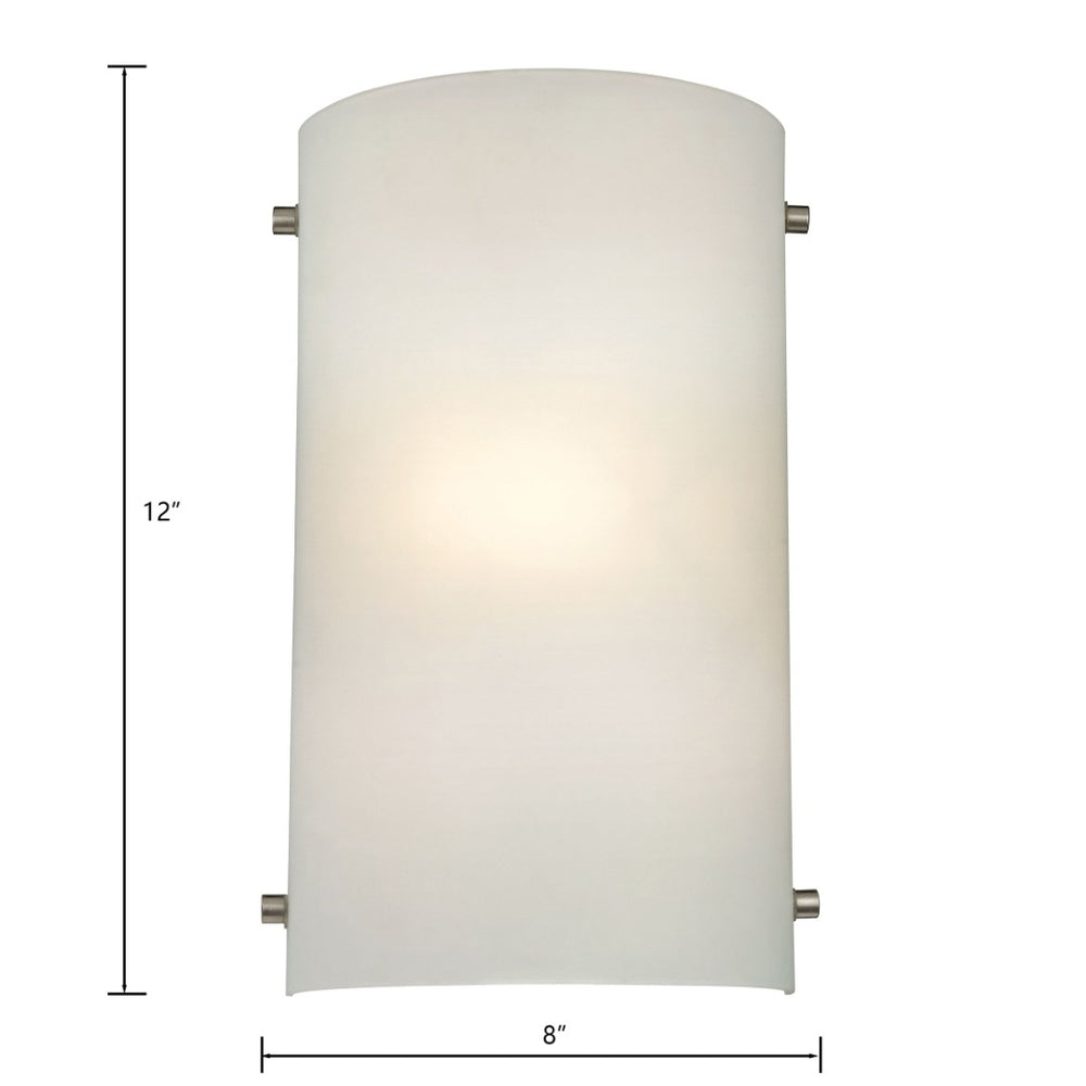 Atlas Arc 12" High 1-Light Sconce - Modern Frosted Glass Design in Sleek Brushed Nickel Finish for Any Room WL11001-NK