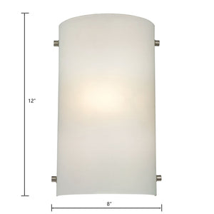 Atlas Arc 12" High 1-Light Sconce - Modern Frosted Glass Design in Sleek Brushed Nickel Finish for Any Room WL11001-NK
