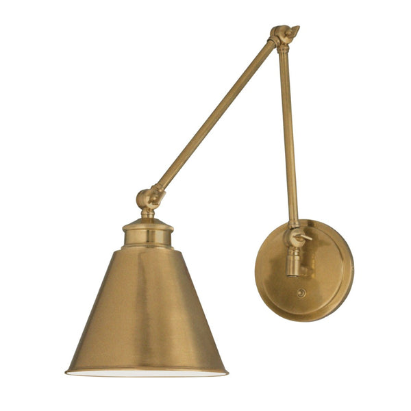 Atlas Aidan 18.5'' High 1-Light Swingarm Sconce - Stylish Adjustable Lighting for Home and Office Spaces Aged Brass WL11002-BS